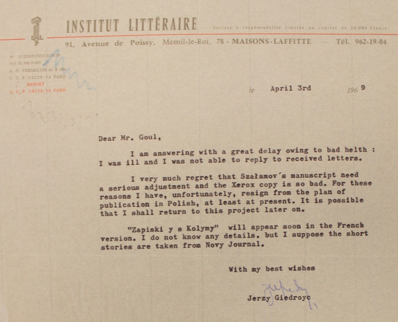 Jerzy Giedroyc - Roman Goul