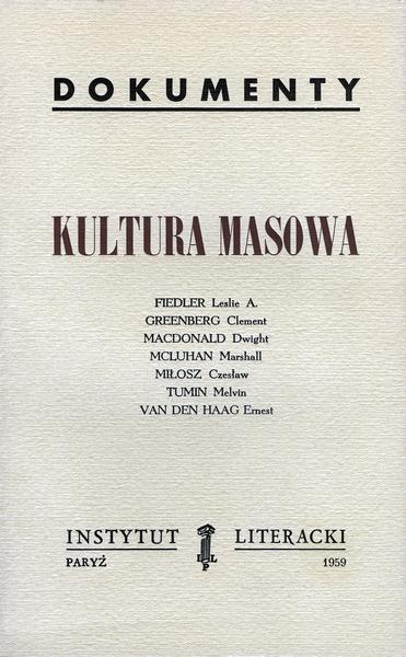 Mass Culture Kultura Masowa